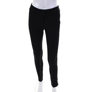 SW3 Bespoke Womens Faux Leather Mid Rise Skinny Leg Pants Black Size 2